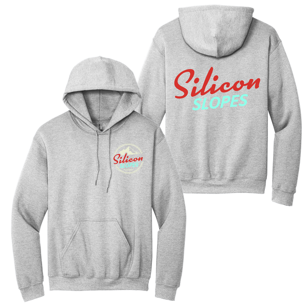 Silicon Slopes Red and Teal Back Logo Hoodie