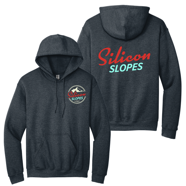 Silicon Slopes Red and Teal Back Logo Hoodie